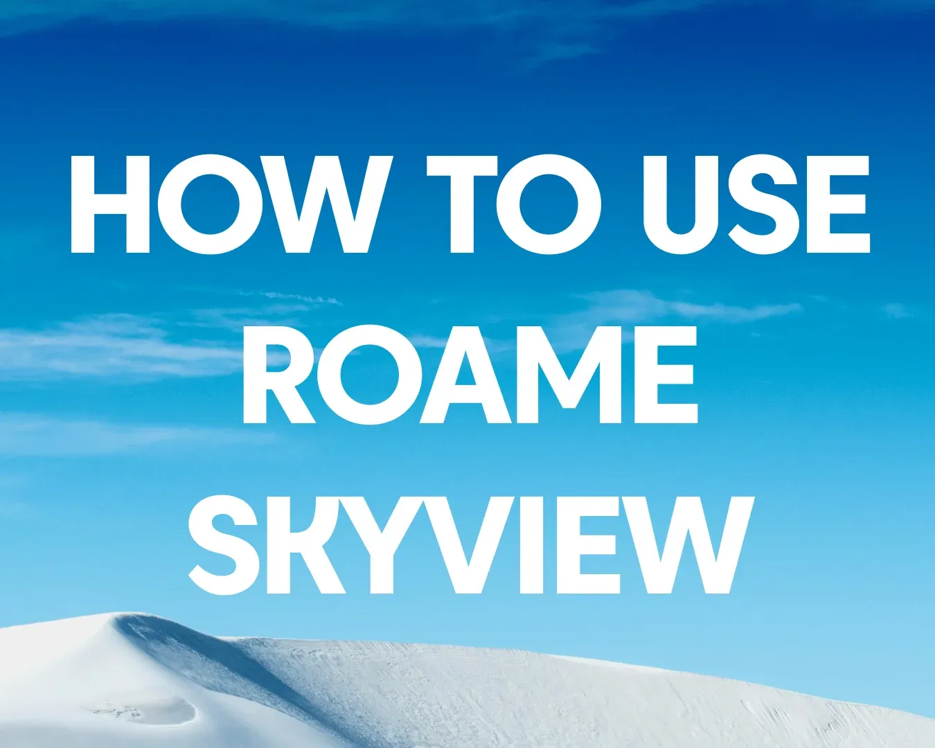 How to user roame skyview