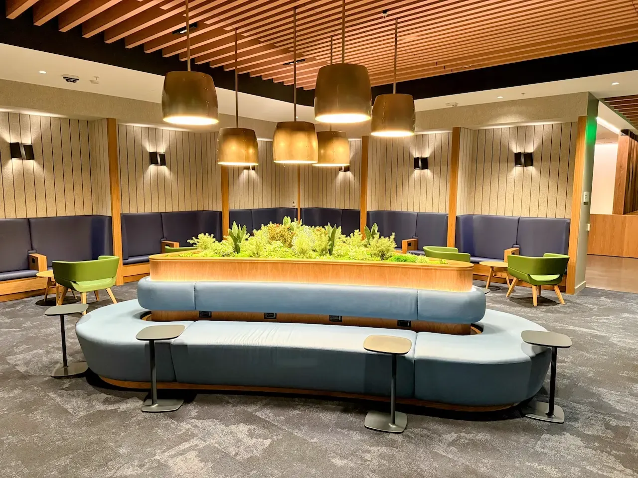 Alaska Airlines Lounge - SFO - Seating Large Couch Bench